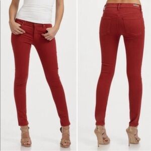 Citizens Of Humanity Thompson Mid Rise Skinny in Picante Red Size 28